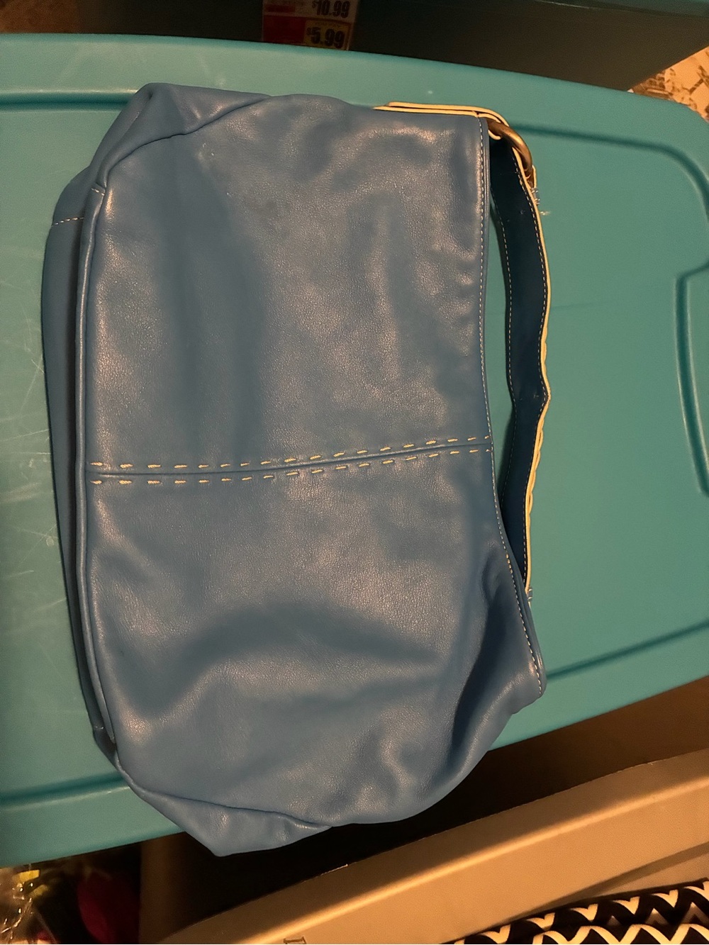 Adrienne Vittadini Blue Shoulder Bag with Contrasting Trim